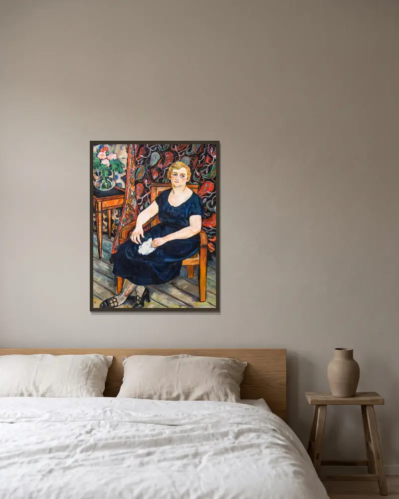 Porträt der Madame Lévy von Suzanne Valadon gerahmt an einer Wand