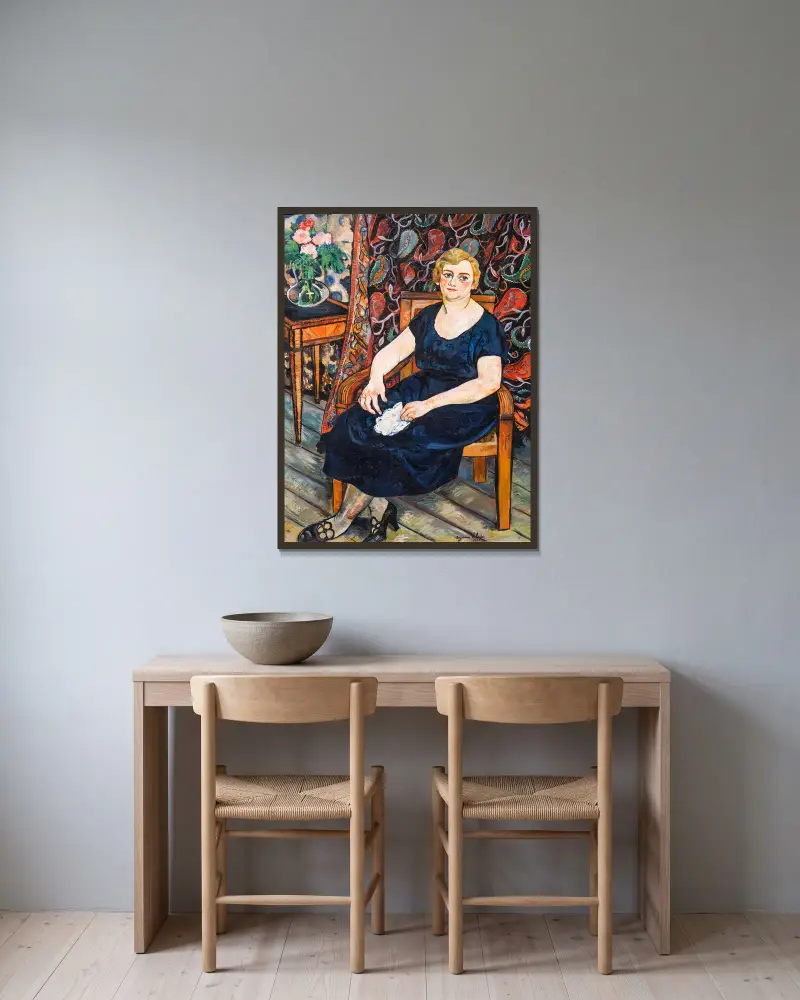 Porträt der Madame Lévy von Suzanne Valadon gerahmt an einer Wand