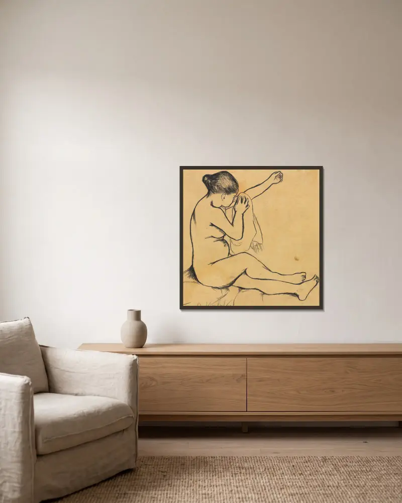 Seated Female Nude (first third 1900s) av Suzanne Valadon inramad på en vägg
