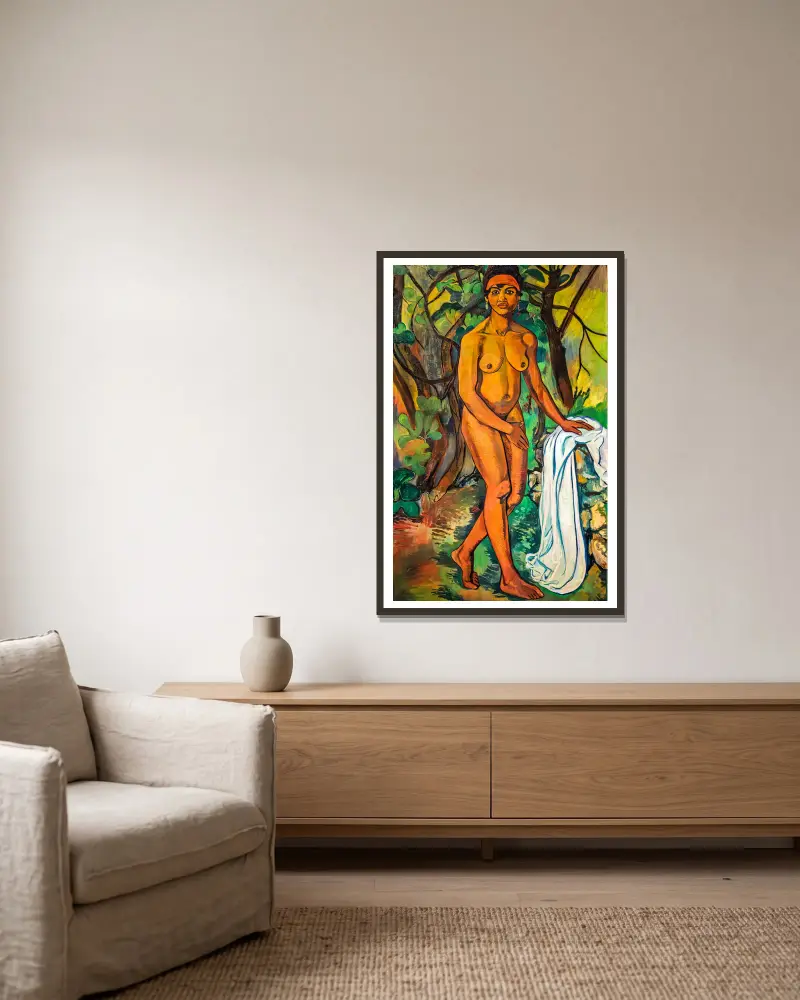 Die schwarze Venus von Suzanne Valadon gerahmt an einer Wand