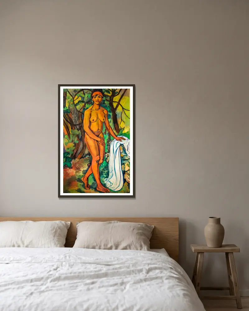 Die schwarze Venus von Suzanne Valadon gerahmt an einer Wand