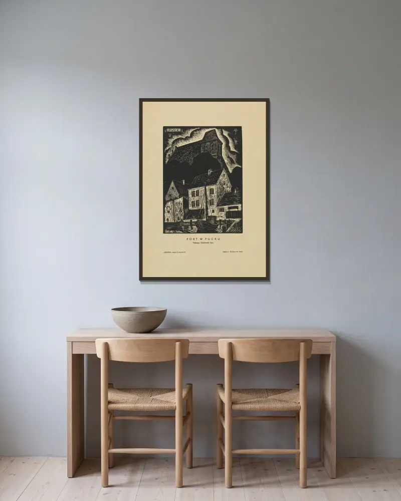 Puck I von Tadeusz Cieślewski gerahmt an einer Wand