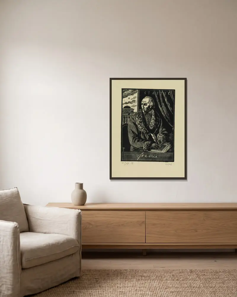 Staszic von Tadeusz Cieślewski gerahmt an einer Wand