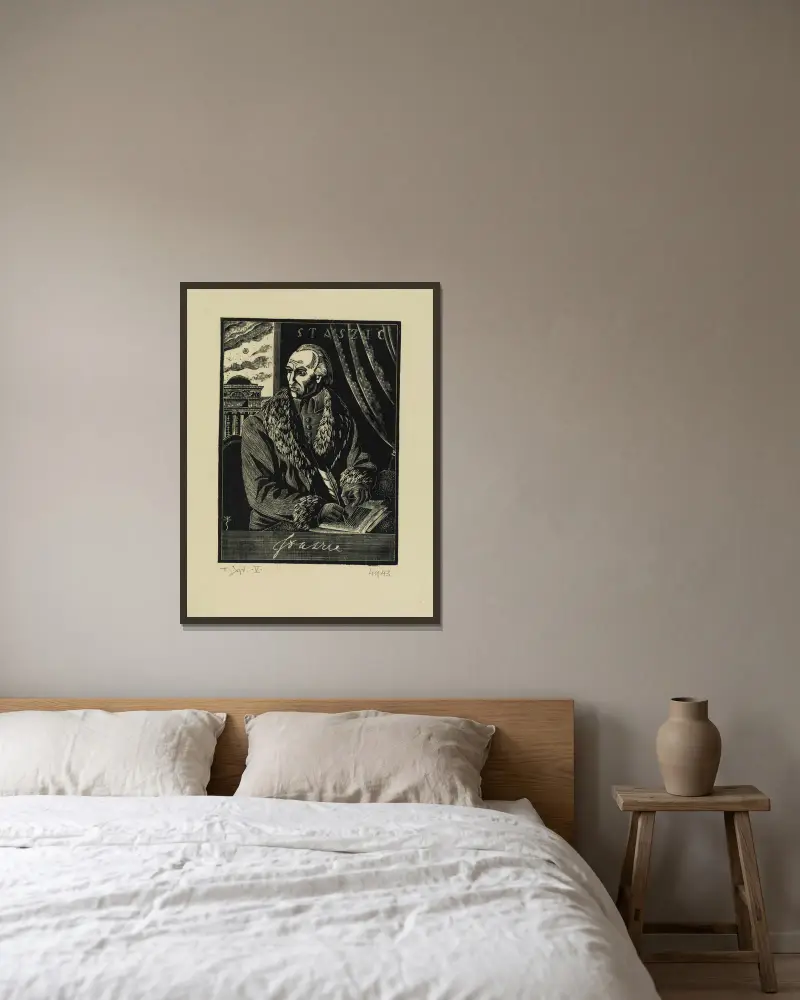 Staszic von Tadeusz Cieślewski gerahmt an einer Wand