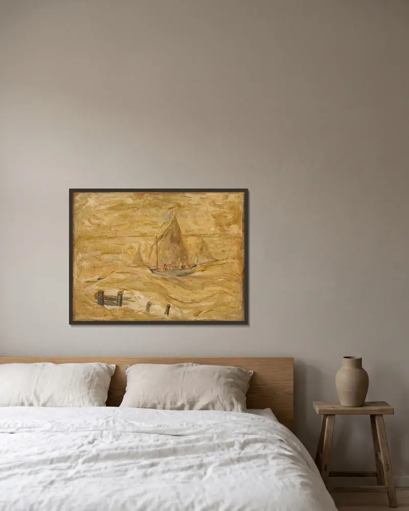 Sailing boat on a sea av Tadeusz Makowski inramad på en vägg