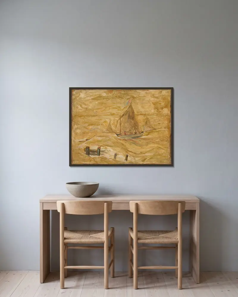 Sailing boat on a sea av Tadeusz Makowski inramad på en vägg