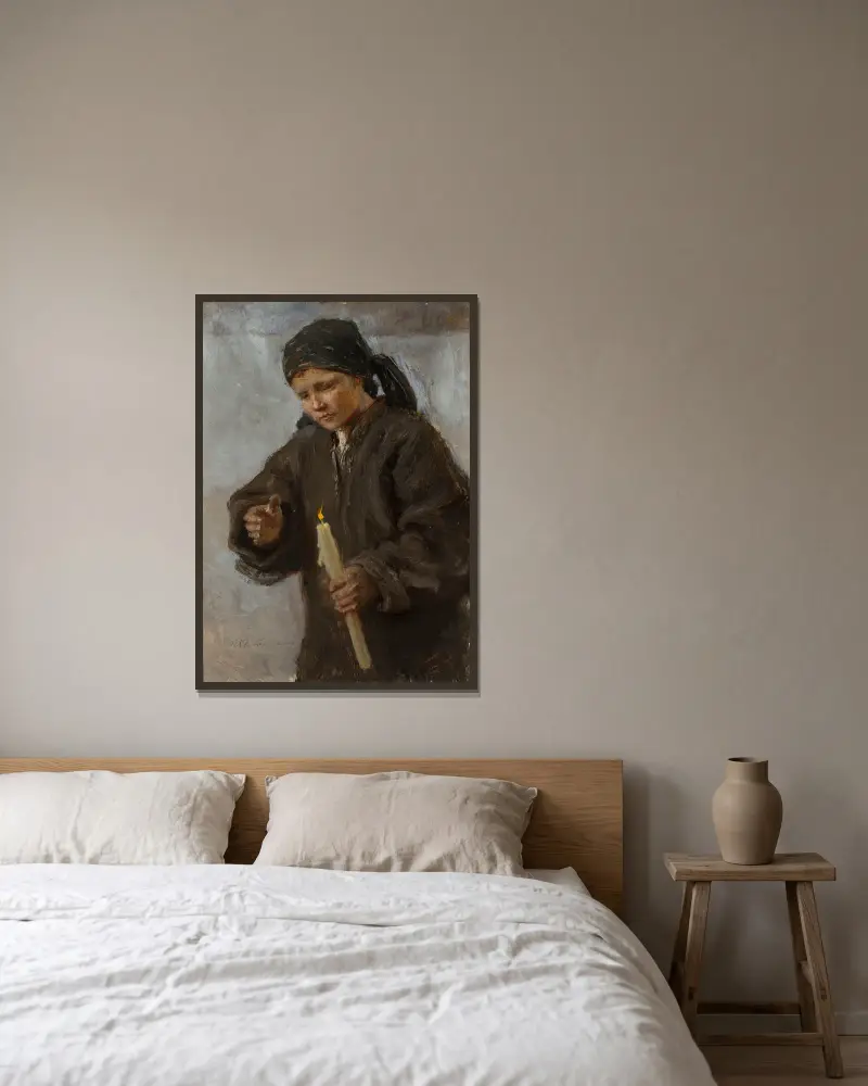 Zur Mariä Lichtmess, 1890 von Teodor Axentowicz gerahmt an einer Wand