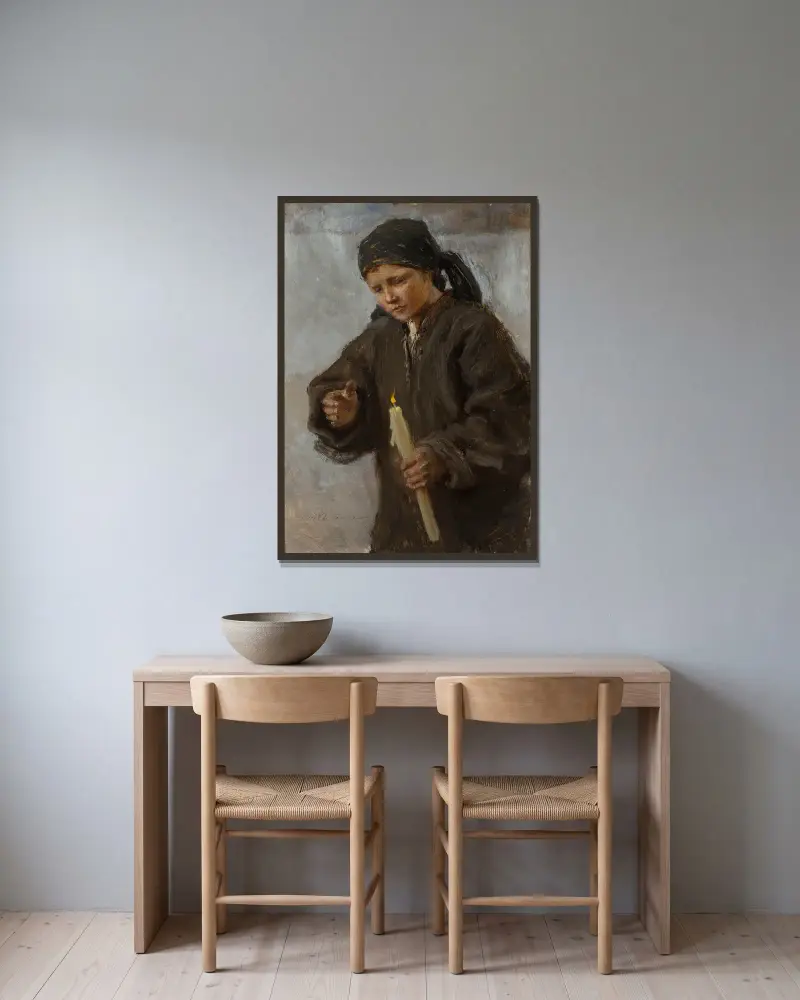 Zur Mariä Lichtmess, 1890 von Teodor Axentowicz gerahmt an einer Wand
