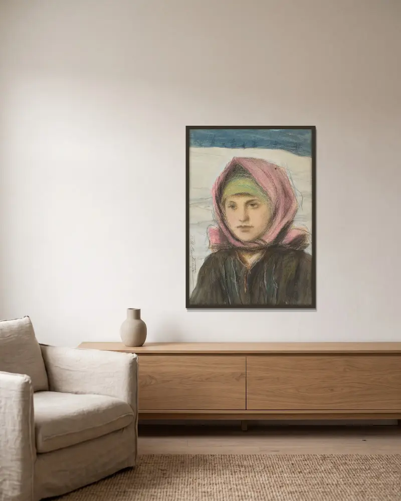 Hochländerin von Teodor Axentowicz gerahmt an einer Wand