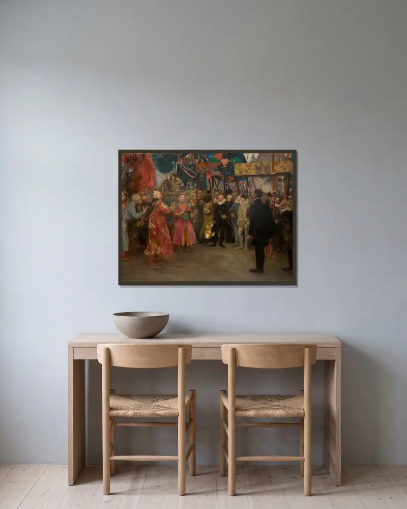 Polska sändebud inför Henrik av Valois av Teodor Axentowicz inramad på en vägg