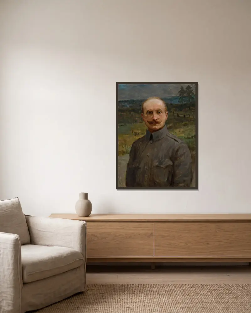 Portrait of Dr Adolf Sternschuss av Teodor Axentowicz inramad på en vägg