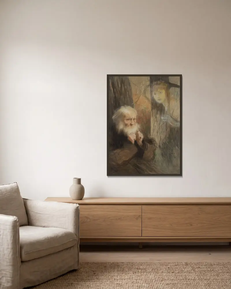Vision – Erinnerung von Teodor Axentowicz gerahmt an einer Wand
