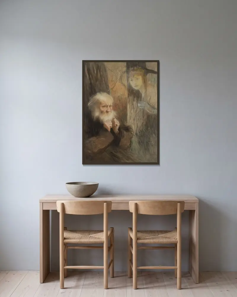 Vision – Erinnerung von Teodor Axentowicz gerahmt an einer Wand