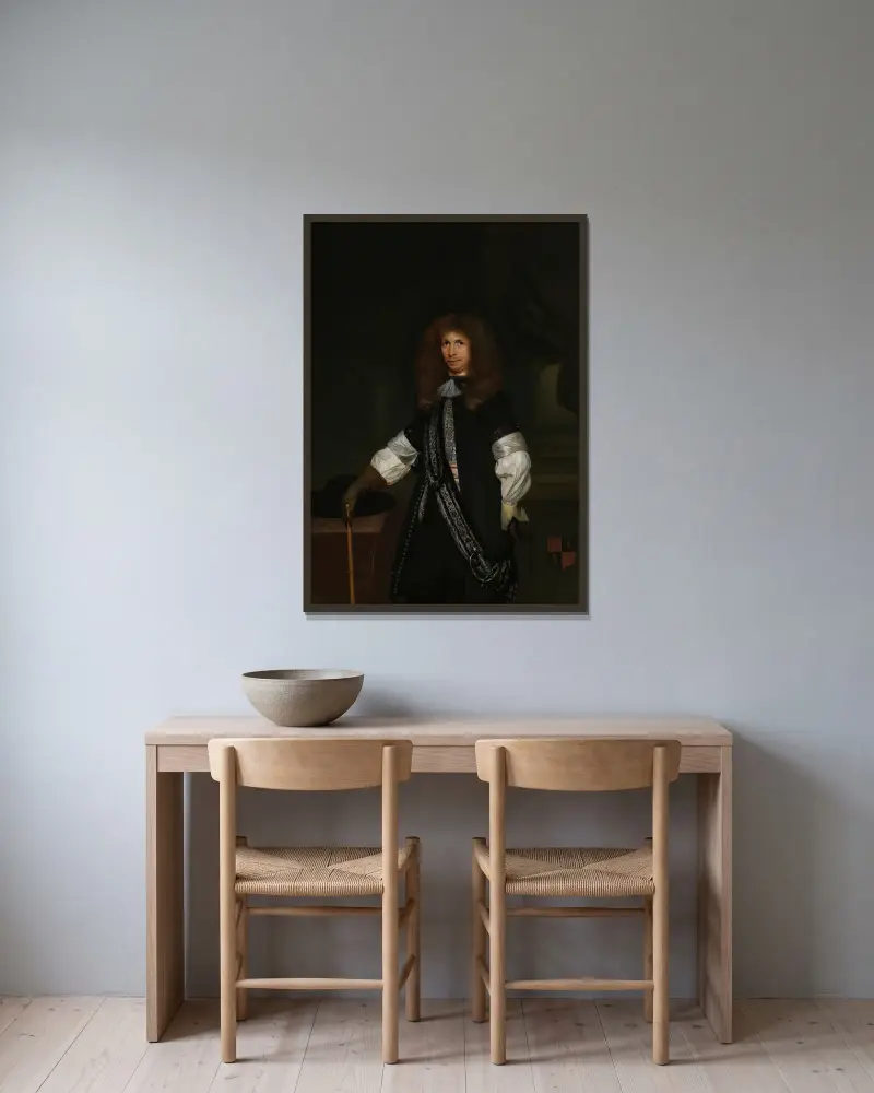 Jacob de Graeff (1642–90) in Offiziersuniform von Gerard ter Borch gerahmt an einer Wand