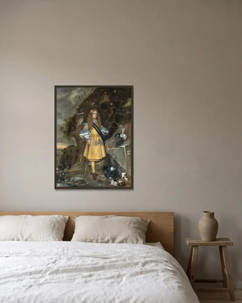 Bildnis des Moses ter Borch von Gerard ter Borch gerahmt an einer Wand
