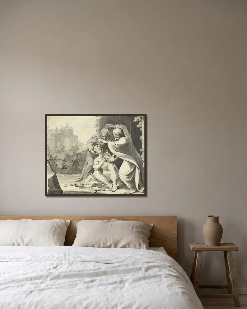 Susanna och de äldste av Gerard ter Borch inramad på en vägg