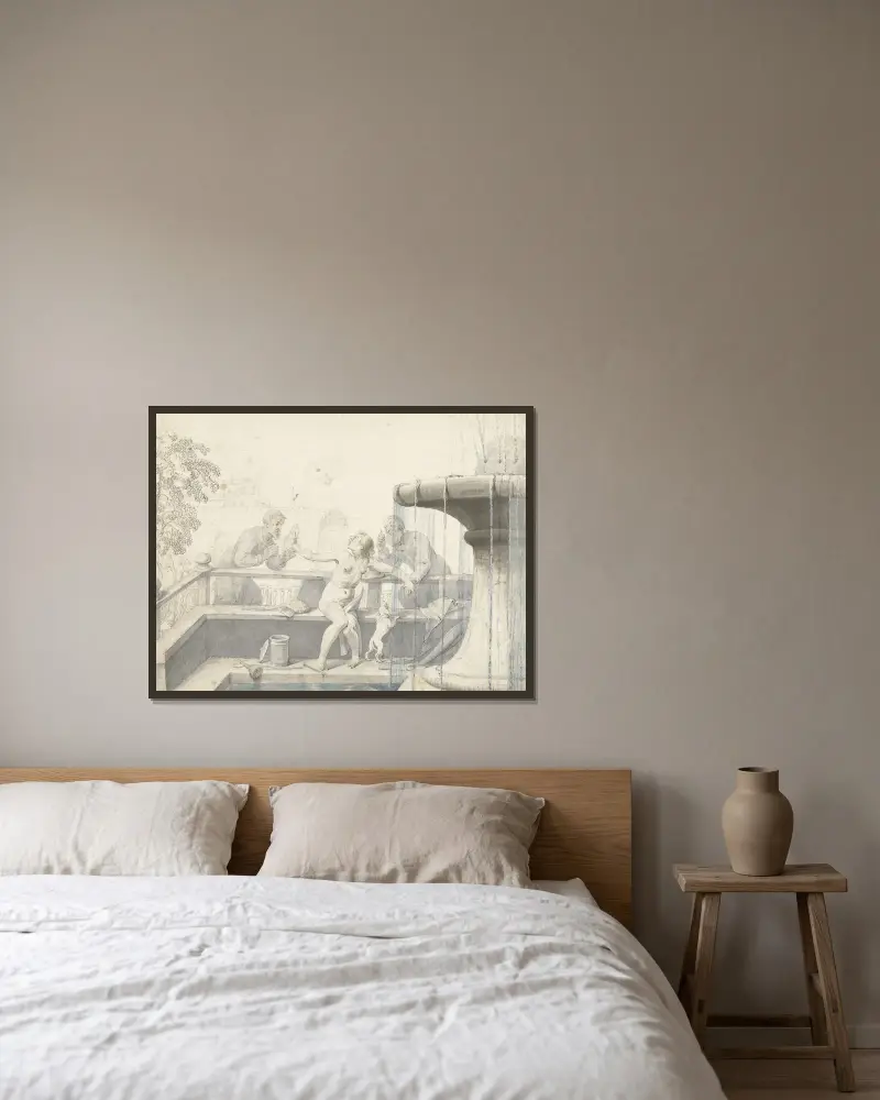 Suzanna en de ouderlingen av Gerard ter Borch inramad på en vägg
