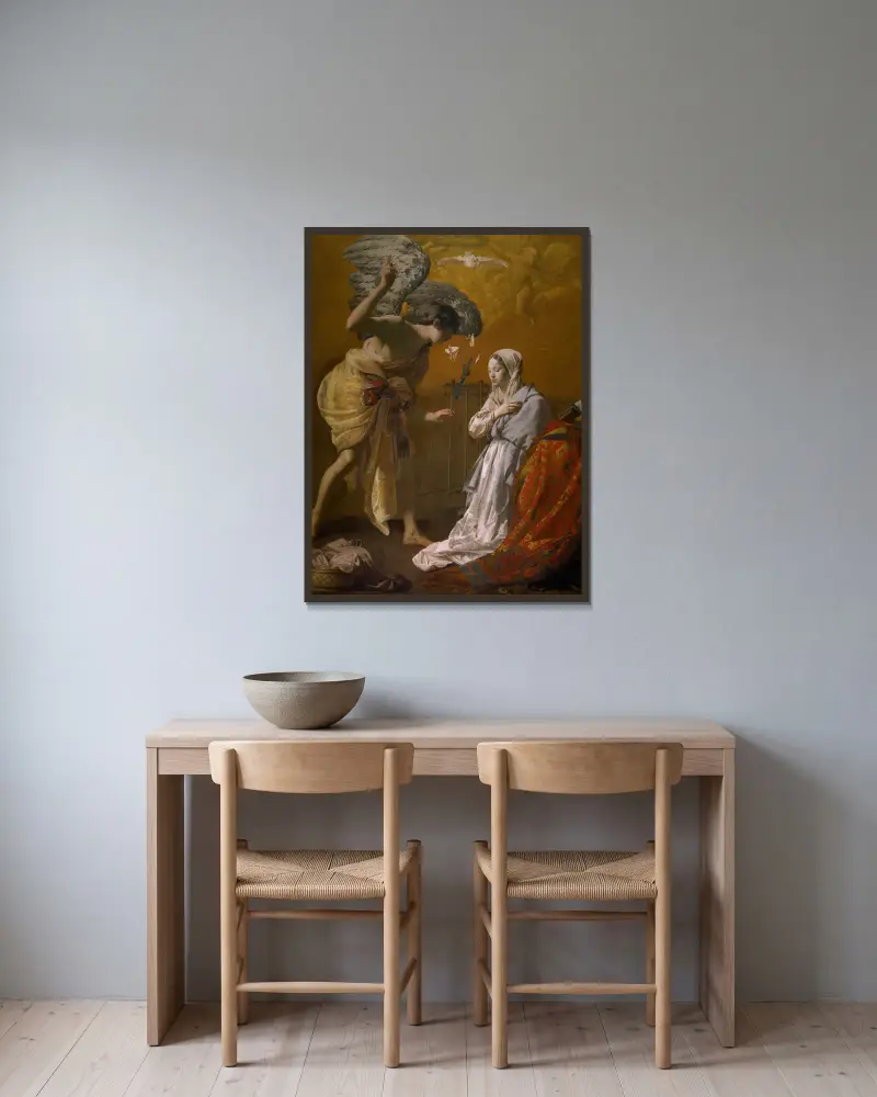 Zwiastowanie, Hendrick Ter Brugghen w ramie na ścianie