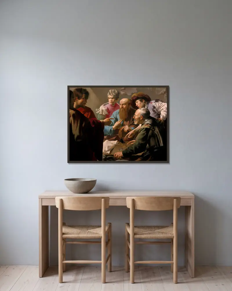 The Calling Of Saint Matthew av Hendrick Ter Brugghen inramad på en vägg