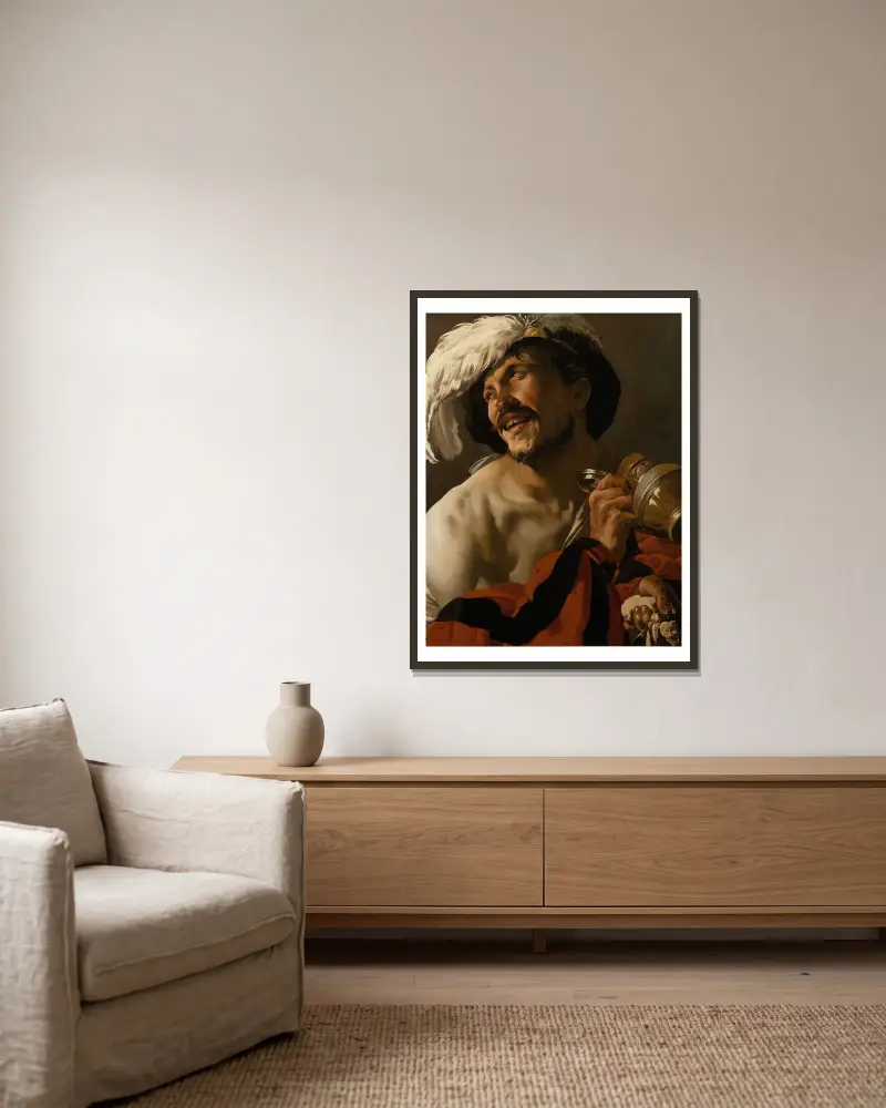 Veselý piják, Hendrick Ter Brugghen v rámu na stěně