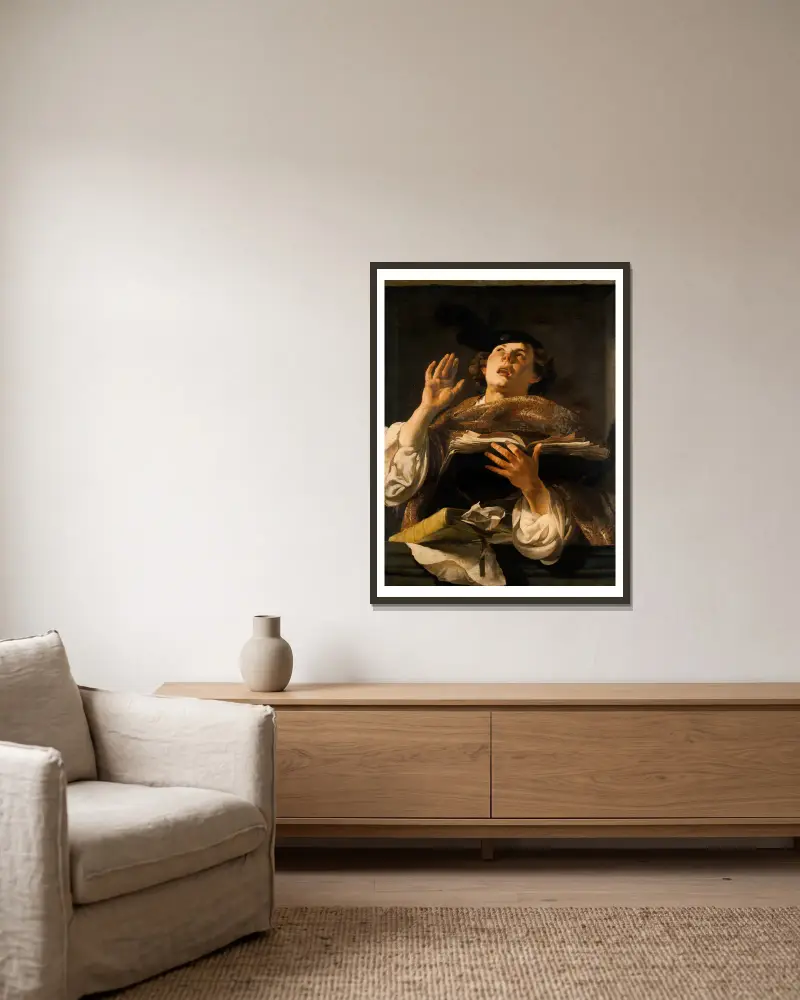 Śpiewaczka, Hendrick Ter Brugghen w ramie na ścianie