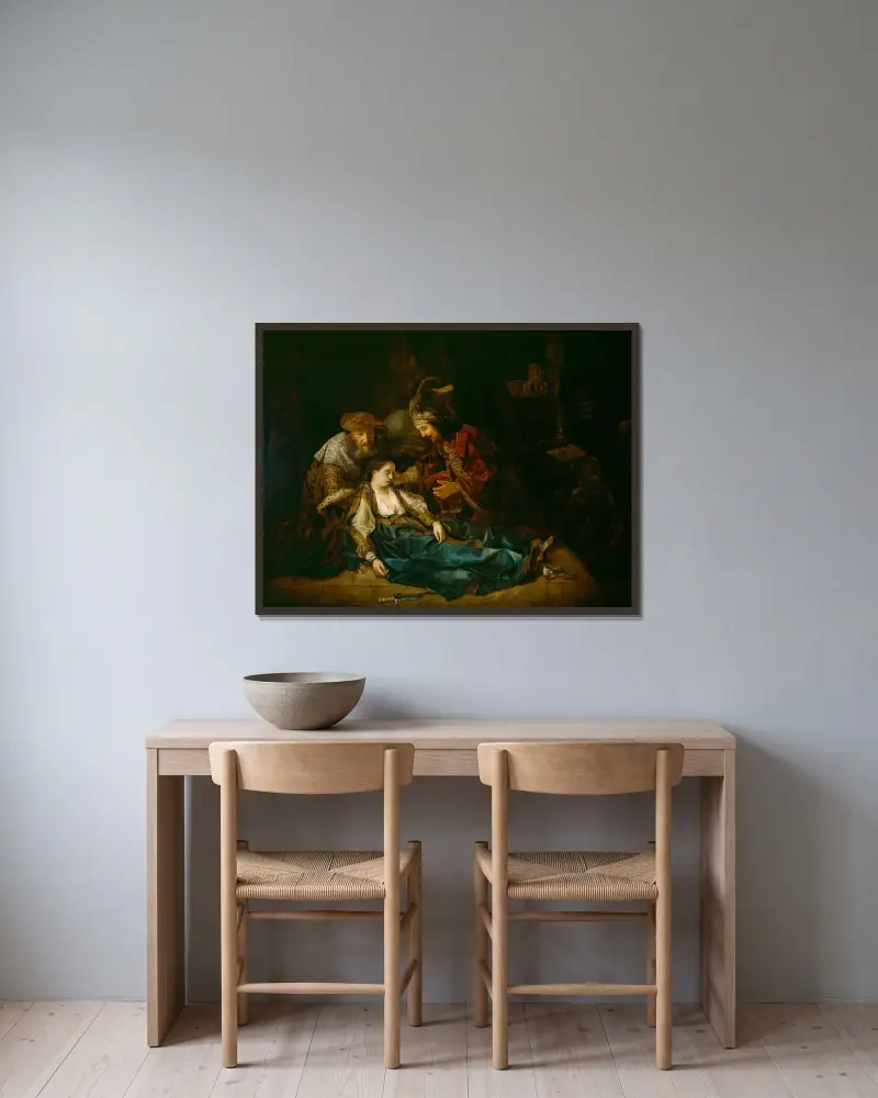 The Death Of Lucretia inramad på en vägg