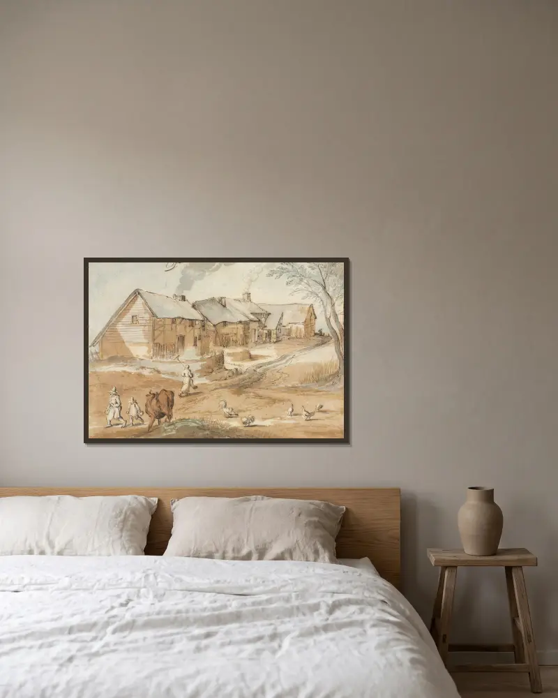 Blick auf Spa von Jan Brueghel The Elder gerahmt an einer Wand