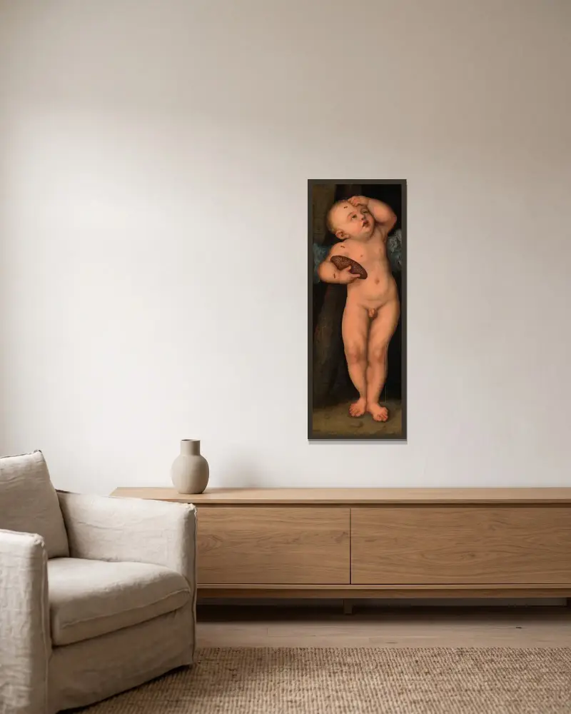 Amor jako zloděj medu, Lucas Cranach the Elder v rámu na stěně