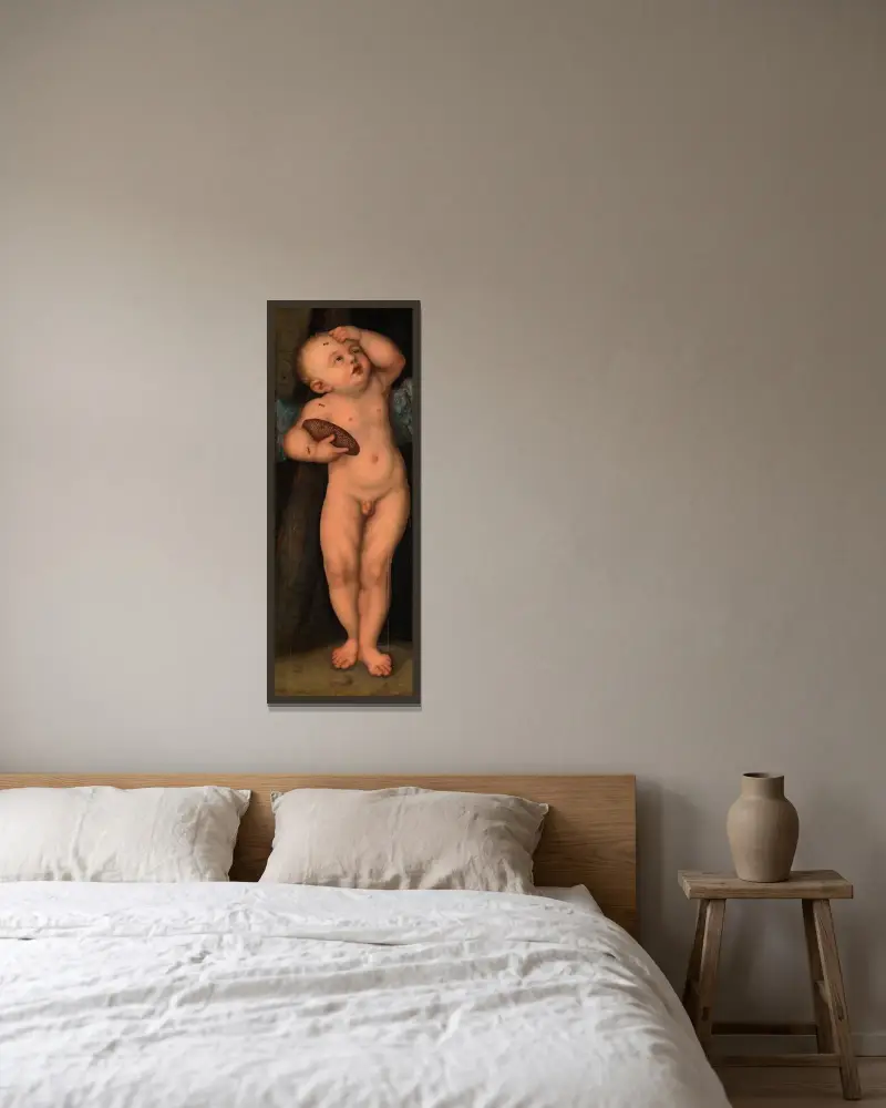 Amor jako zloděj medu, Lucas Cranach the Elder v rámu na stěně
