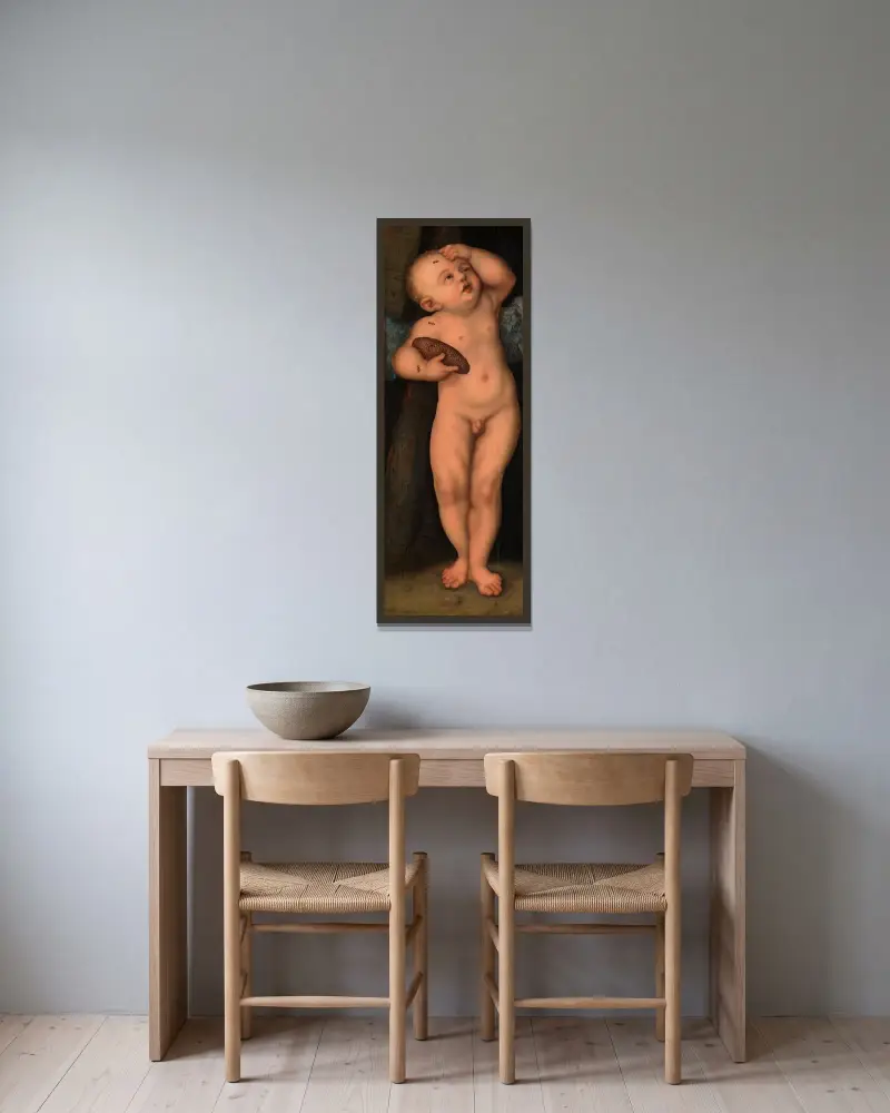 Amor jako zloděj medu, Lucas Cranach the Elder v rámu na stěně