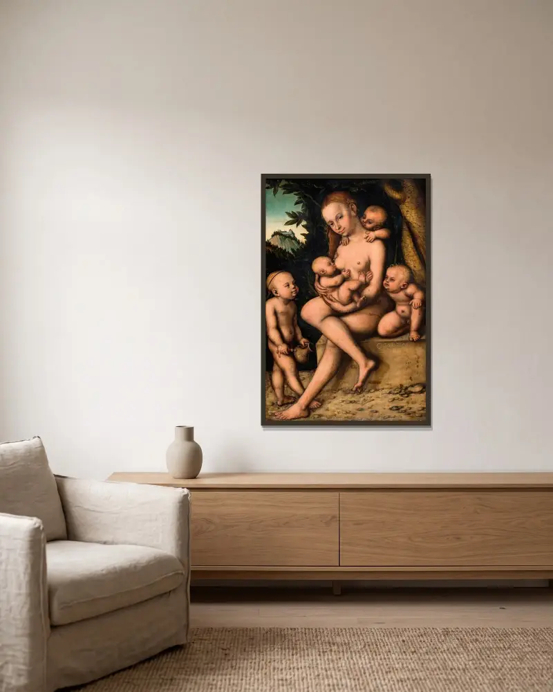 Caritas, Lucas Cranach the Elder v rámu na stěně