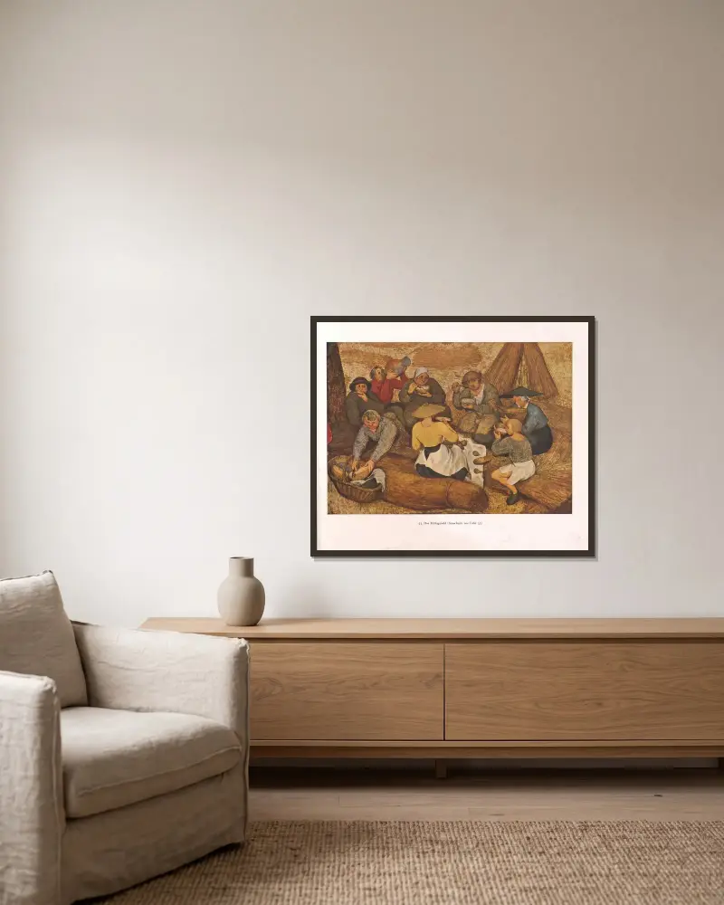 Polední jídlo, Pieter Bruegel The Elder v rámu na stěně