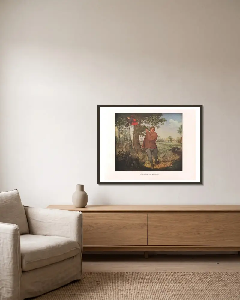 Přísloví o ptačím hnízdě, Pieter Bruegel The Elder v rámu na stěně