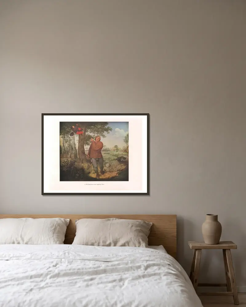 Přísloví o ptačím hnízdě, Pieter Bruegel The Elder v rámu na stěně