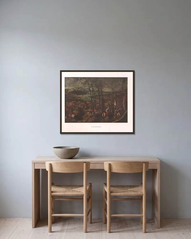 Ponurý den, Pieter Bruegel The Elder v rámu na stěně