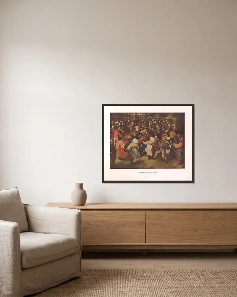 Taniec weselny na wolnym powietrzu, Pieter Bruegel The Elder w ramie na ścianie