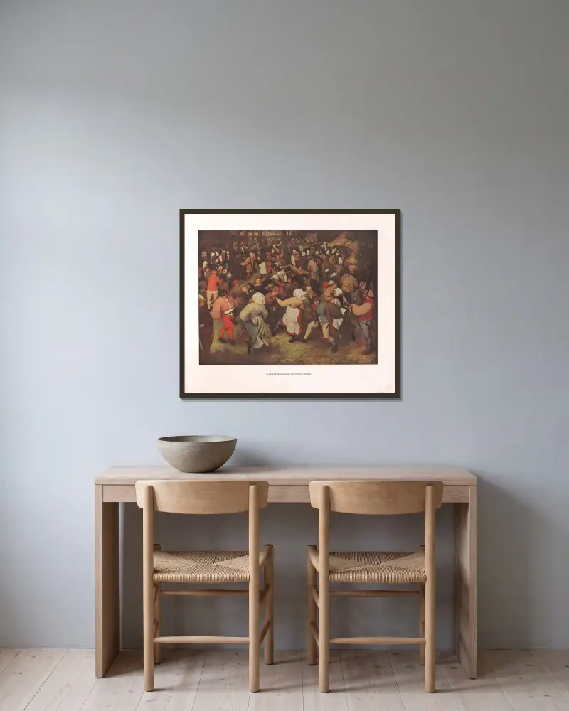 Taniec weselny na wolnym powietrzu, Pieter Bruegel The Elder w ramie na ścianie