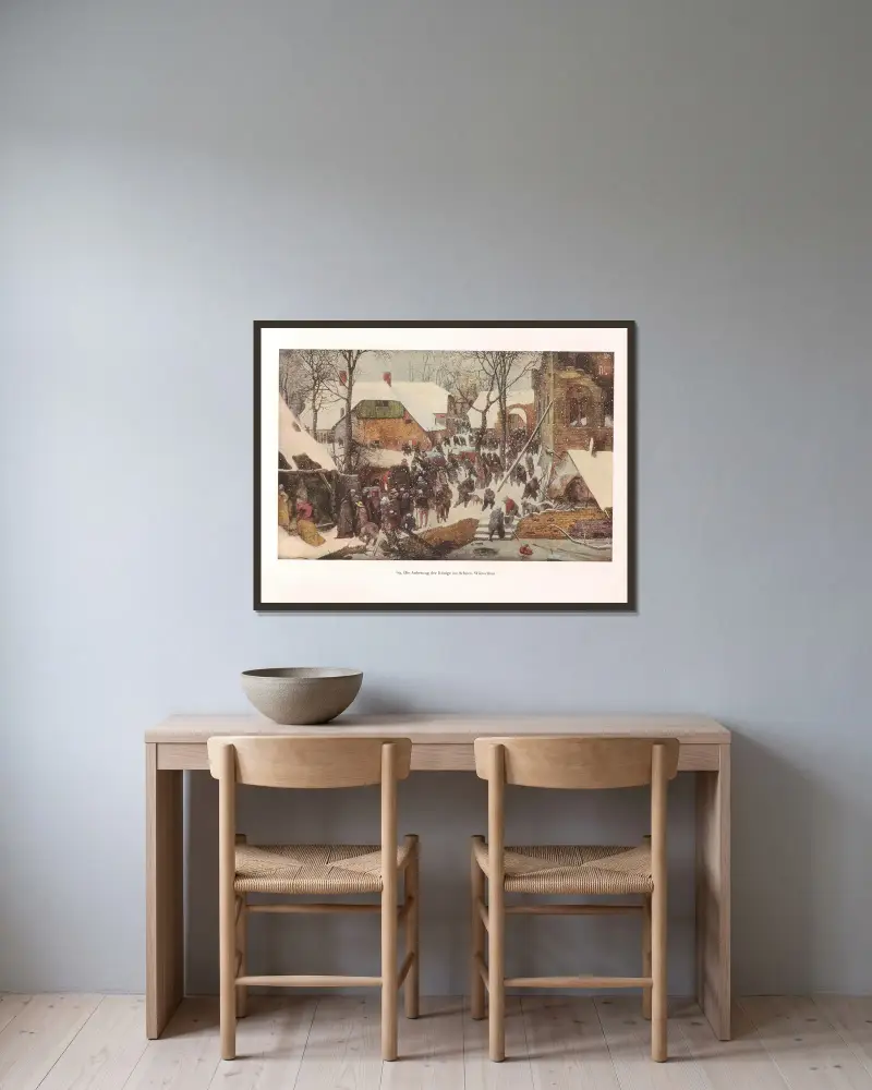 Die Anbetung der Könige im Schnee av Pieter Bruegel The Elder inramad på en vägg