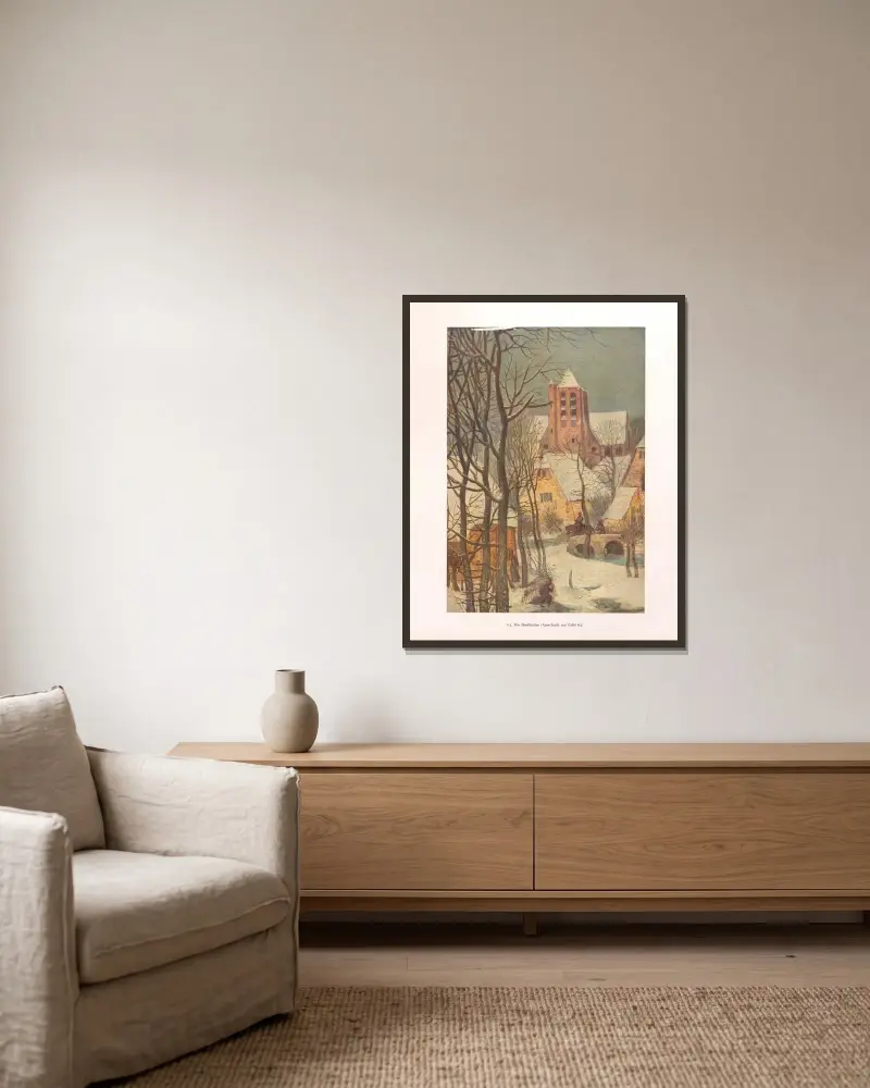 Wiejski kościół, Pieter Bruegel The Elder w ramie na ścianie