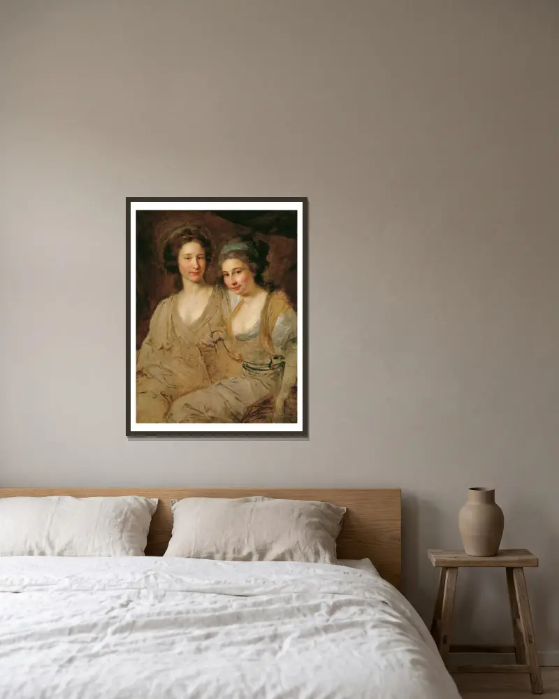 Die Gräfinnen Caroline und Zoë Thomatis av Johann Baptist von Lampi the Elder inramad på en vägg