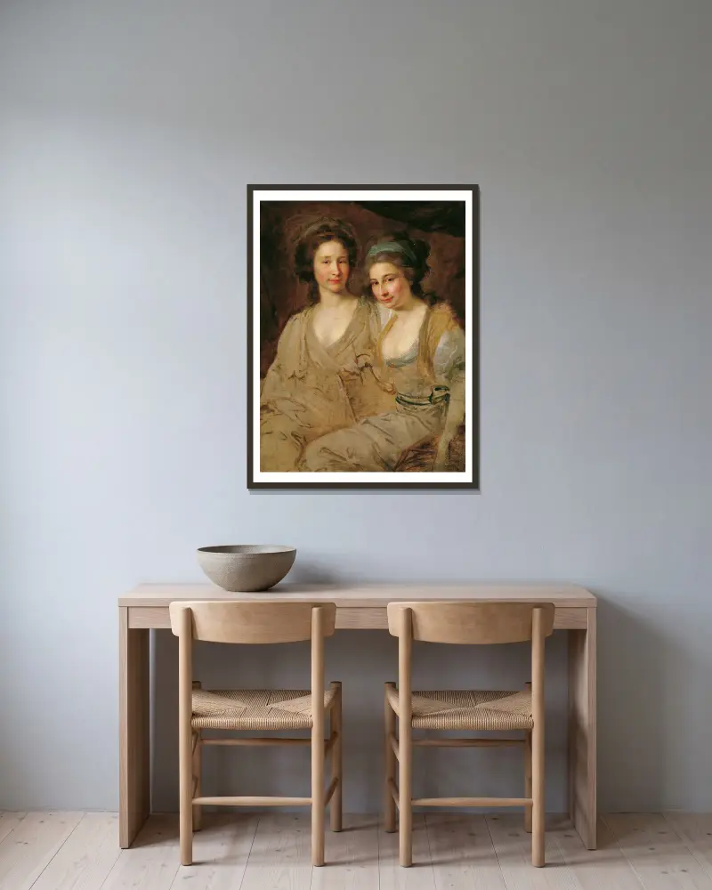 Die Gräfinnen Caroline und Zoë Thomatis av Johann Baptist von Lampi the Elder inramad på en vägg
