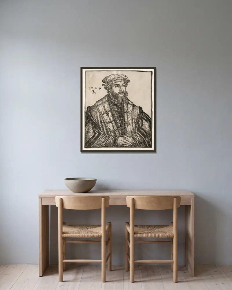 Dr. Christian Brück von Lucas Cranach the Elder gerahmt an einer Wand