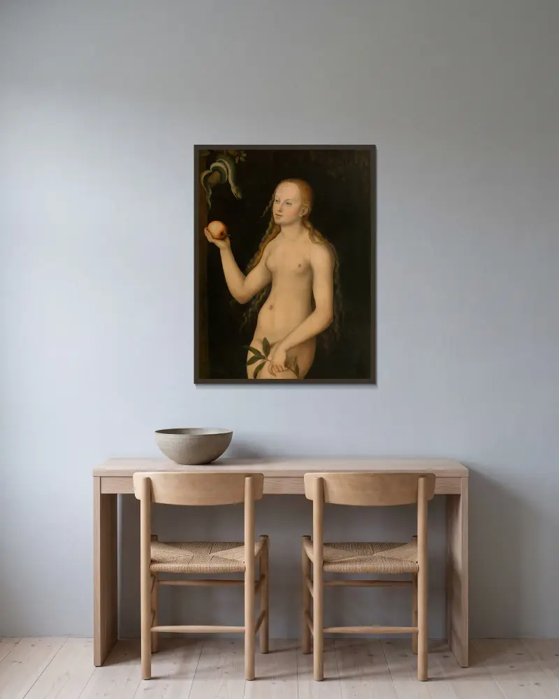 Eva, Lucas Cranach the Elder v rámu na stěně