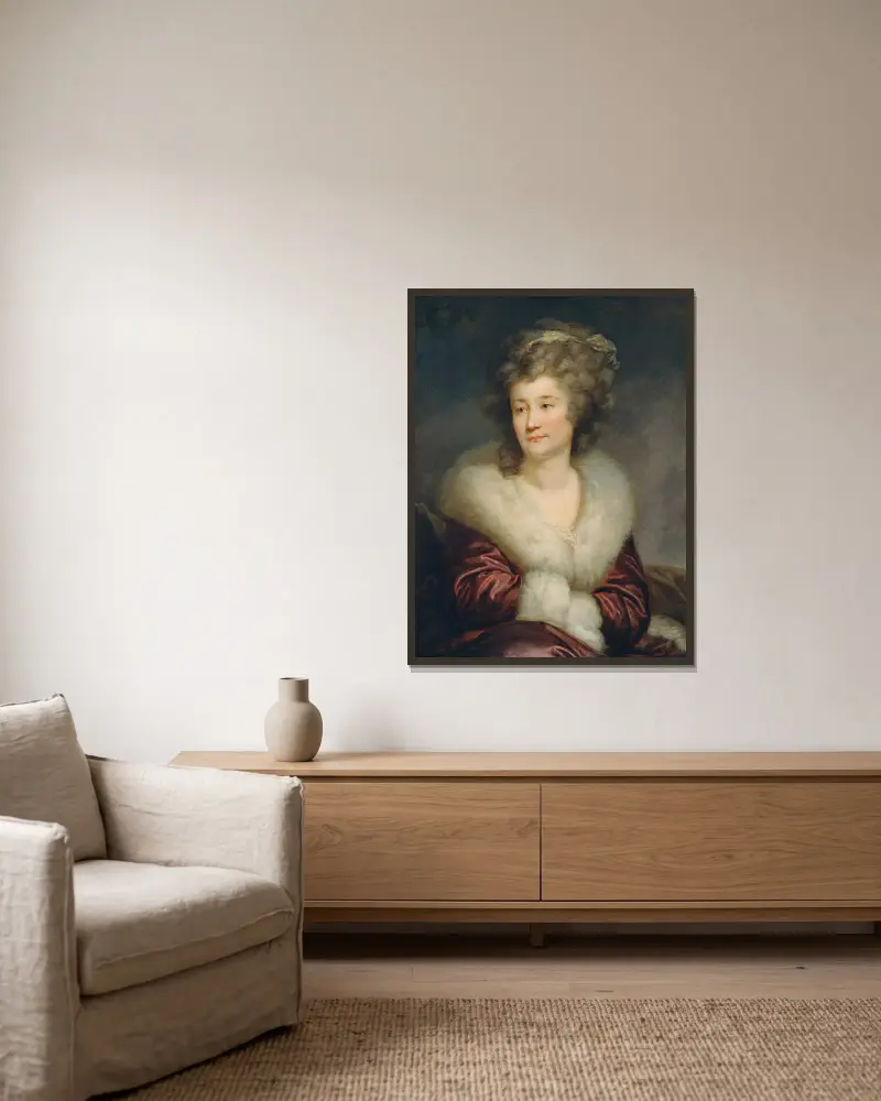 Gräfin Nicolai, geborene Potocka von Johann Baptist von Lampi the Elder gerahmt an einer Wand