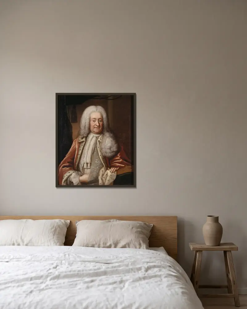 Gyllenborg Karl, 1679-1746 av Lorens Pasch the Elder inramad på en vägg