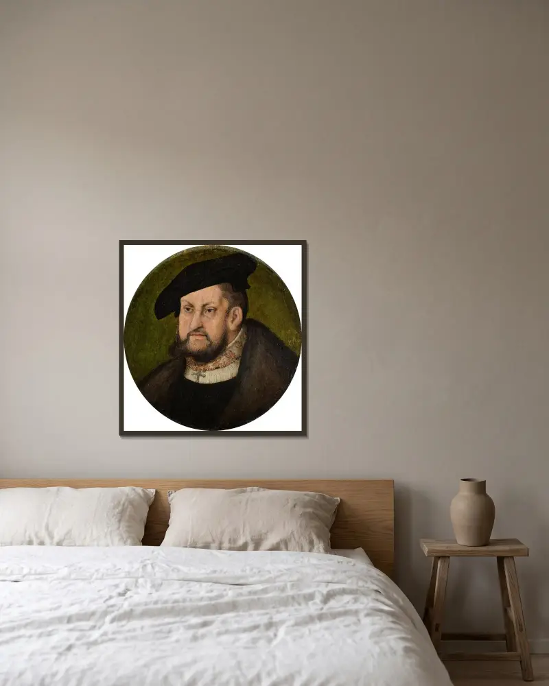 Johan den ståndaktige, kurfurste av Sachsen av Lucas Cranach the Elder inramad på en vägg