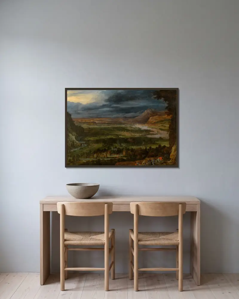 Krajina, Jan Brueghel The Elder v rámu na stěně