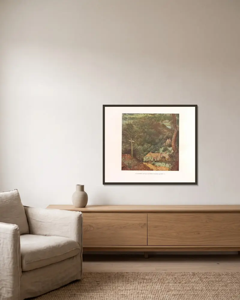 Landschaft mit Kreuz und Mühle av Pieter Bruegel The Elder inramad på en vägg