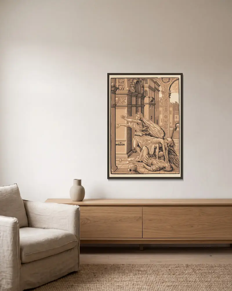 Milenci překvapení smrtí, Hans Burgkmair The Elder v rámu na stěně