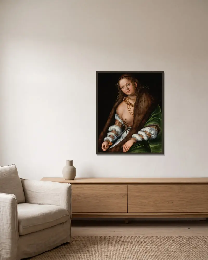 Lucretia, Nr. 1 von Lucas Cranach the Elder gerahmt an einer Wand